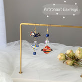 Astronaut and Space Earrings - Spaceman Earrings - Planet Earrings - Astrology Gift